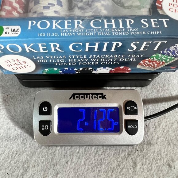 Poker Chip Set 11.5g Las Vegas Style Stackable Tray 100 Heavyweight Dual-Toned - Picture 15 of 15